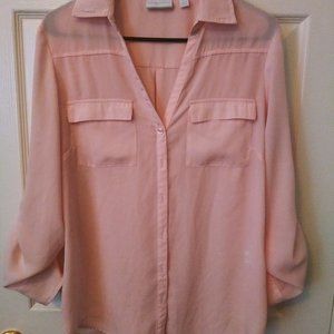 New York & Company Pink Blouse Size M